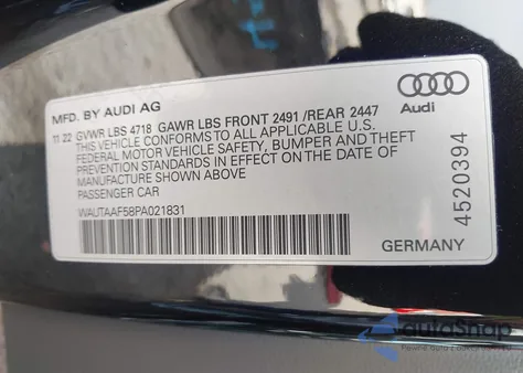 2023 Audi A5 Premium Plus 45 Tfsi S Line Quattro S Tronic from USA, damaged, VIN WAUTAAF58PA021831